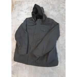 Swiss Tech Men's Winter Jacket Dark Gray 2XL Full-Zip Outdoor Hooded Mid Length